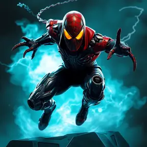 Evil cybernetic spiderman as a mortal kombat character, advanced graphics