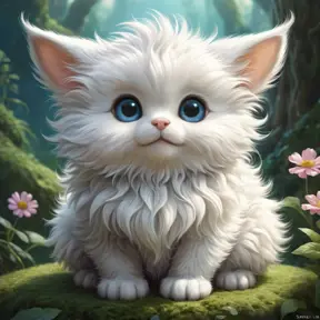 CUTE AND ADORABLE FLUFFY cute creature FANTASY, DREAMLIKE, SURREALISM, SUPER CUTE