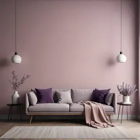 Muted tones of dusty pink and dark purple, evoking a sense of calmness, elegant simplicity, endless muse