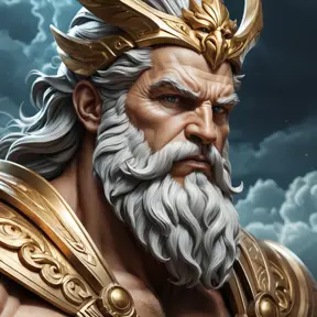 Matte portrait of a fierce God Zeus