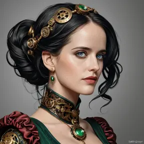 Steampunk portrait of Eva Green